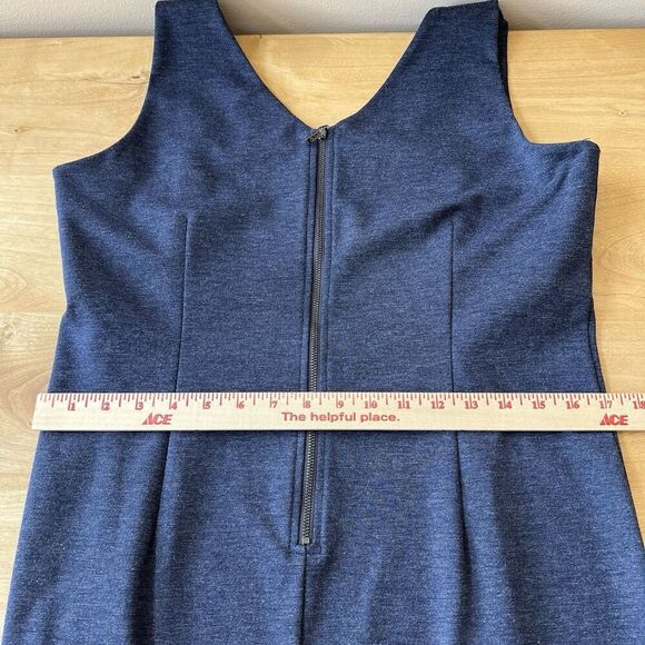 ORB SHEATH DRESS LG SLEEVELESS CAREER CASUAL MINIMALIST BACK ZIP OFFICE CHIC - Picture 9 of 13